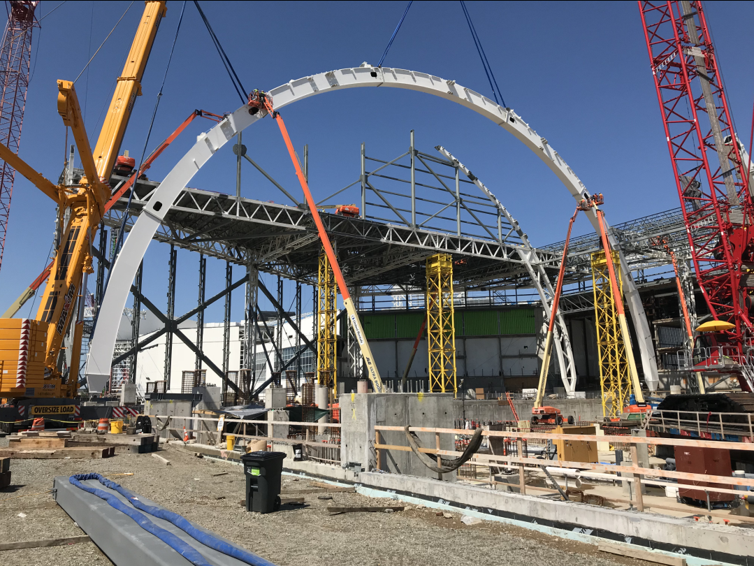 Steel Arch Structure American Dream Water Park in Los Angles, USA Construction