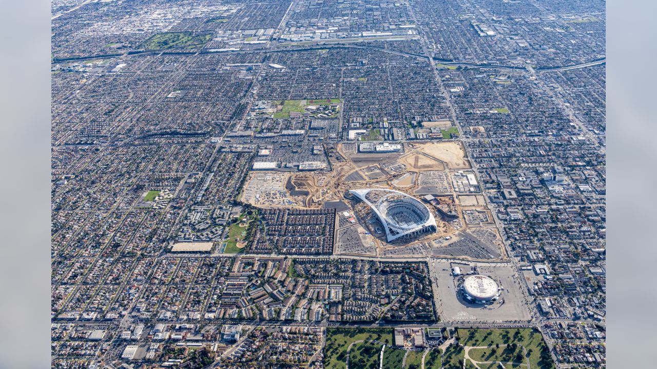 Birdview Roof steel structure fabrication for SoFi Stadium