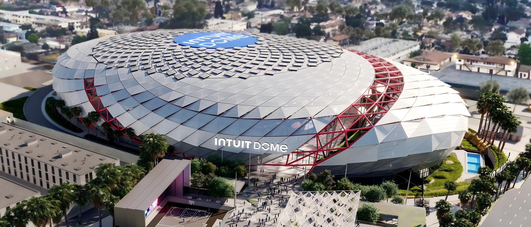 Large span space steel structure complex roof structure of Intuit Dome