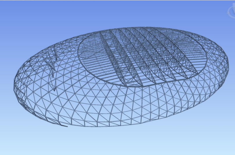 Large span space steel structure complex roof Design structure of Intuit Dome