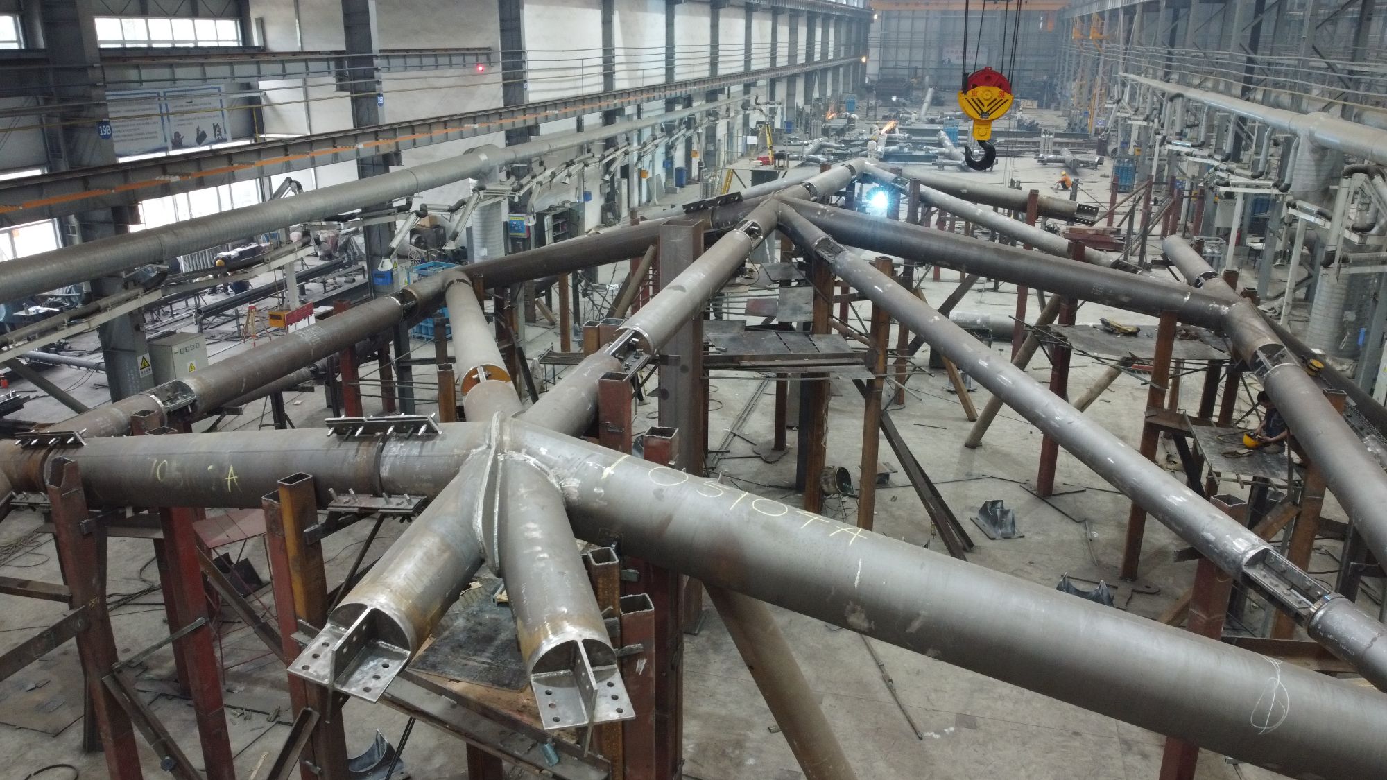 Assembly Structure components of intuit dome build by Jinhuan Steel Structure