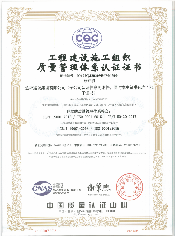 Quality Management System Certification